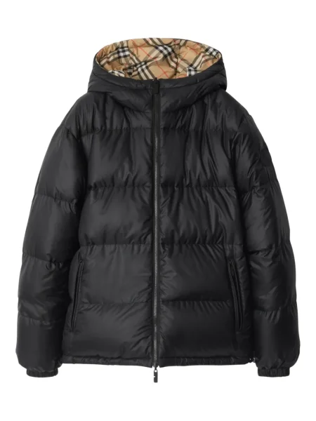 Geacă cu puf Burberry în carouri negru