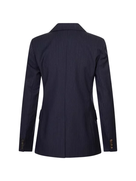 Vlněná dvouřadá bunda Max Mara modrá