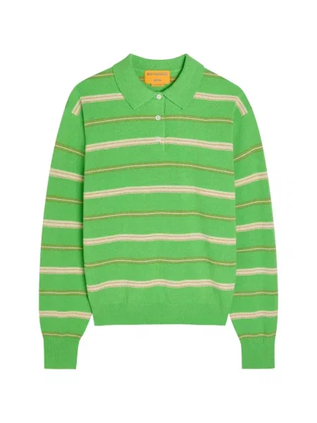 Koszulka polo Guest In Residence z kaszmiru zielona