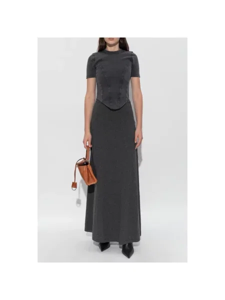 Spódnica maxi Balenciaga wełniana szara