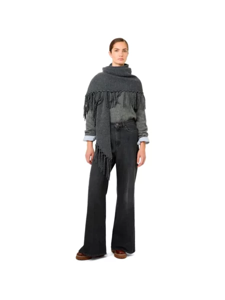 Szal Weekend Max Mara wełniana szara