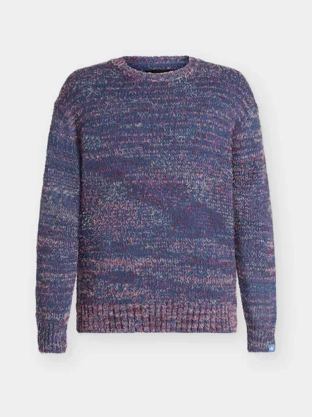 SCOTCH & SODA Pulover Hairy mornarsko / prljavo roza / vina plava