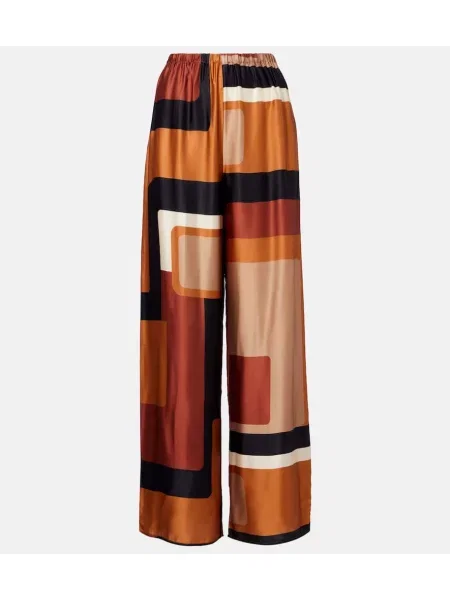 Pantaloni Faithfull din satin cu imagine