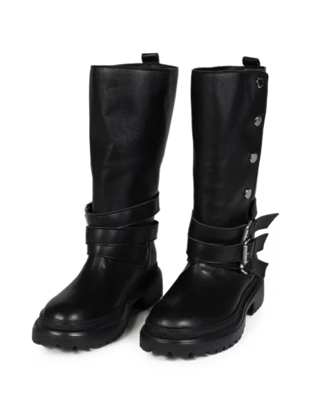 Botine Bohemseo din piele cu cataramă negru