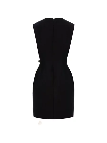 Rochie mini Cristina Savulescu fără mâneci cu aplicații de costum negru