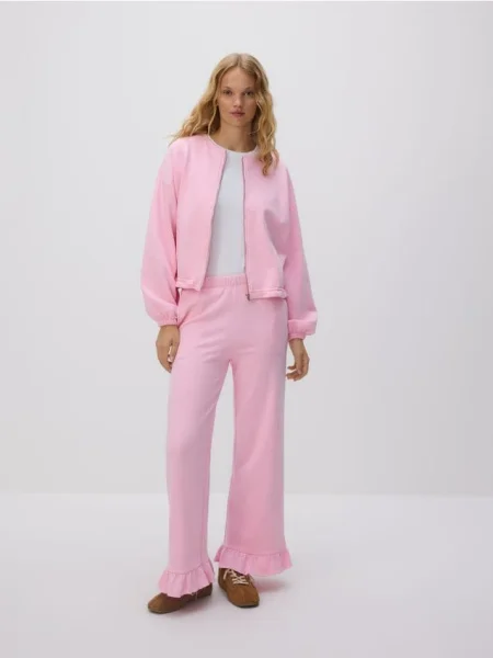 Reserved Bluza ze ściągaczem różowy