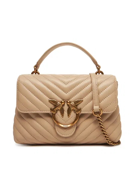 Pinko crossbody kabelka dámska kožená béžová