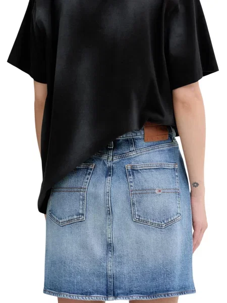 Tommy Jeans spódnica jeansowa niebieski mini ołówkowa czarna
