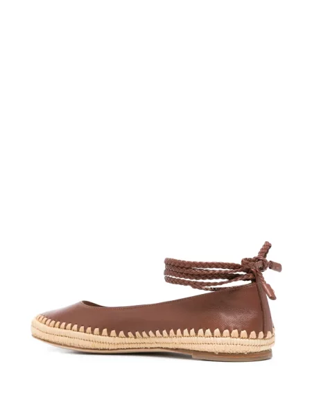 Balerini Max Mara din piele țesuți maro