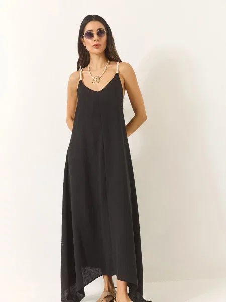 Bianco Lucci Rochie de vară bej deschis negru