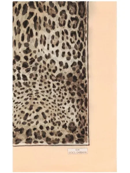 Fular Dolce & Gabbana de mătase cu imagine cu model leopard
