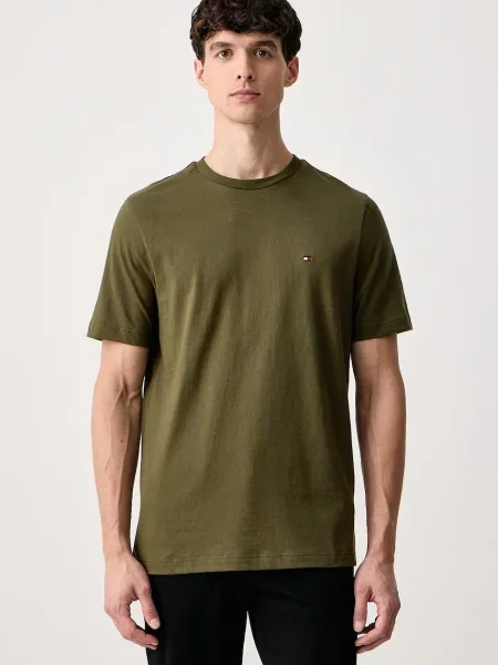 T-shirt o kroju regular fit z czystej bawełny Tommy Hilfiger zielona