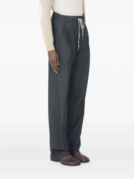 Pantaloni Maison Margiela cu dungi plisate gri