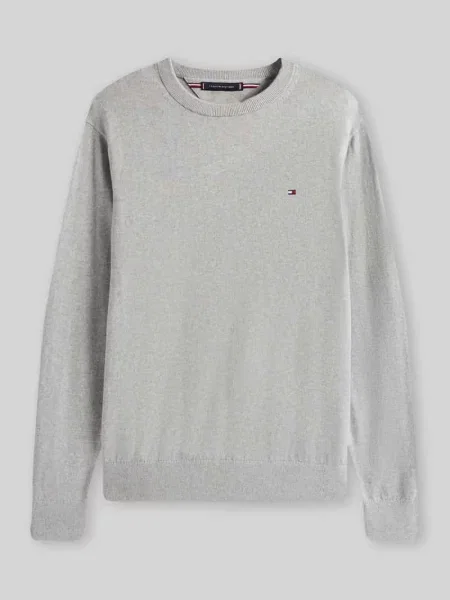 Sweter Tommy Hilfiger z okrągłym dekoltem szary