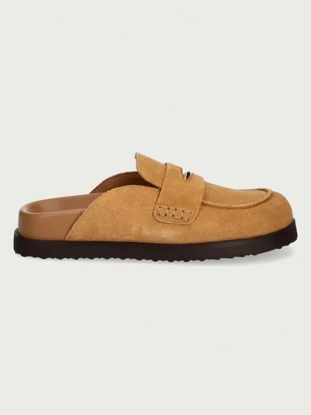 Steve Madden șlapi pentru femei din piele întoarsă Tobin maro