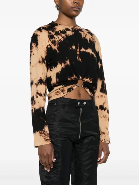 Koszulka Rabanne z nadrukiem w abstrakcyjne wzory czarna