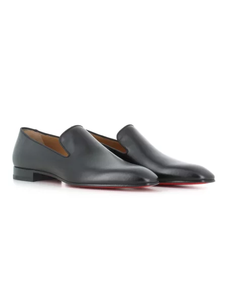 Półbuty Christian Louboutin skórzane bez obcasa czarne