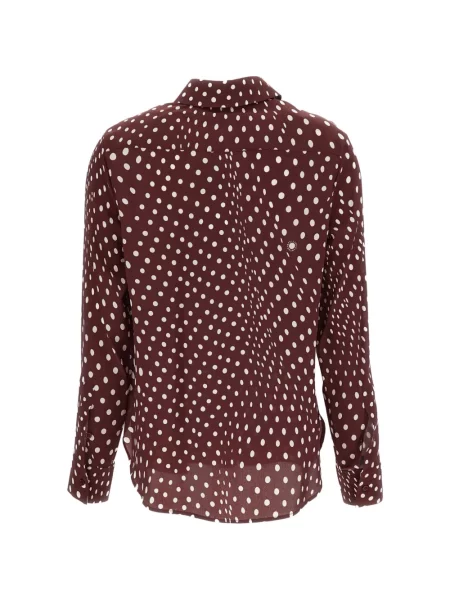 Cămașă Stella Mccartney de mătase cu buline maro