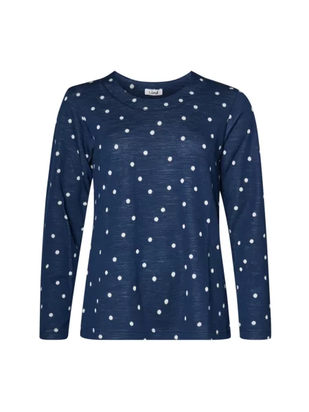 Sweter Lind wełniany niebieski