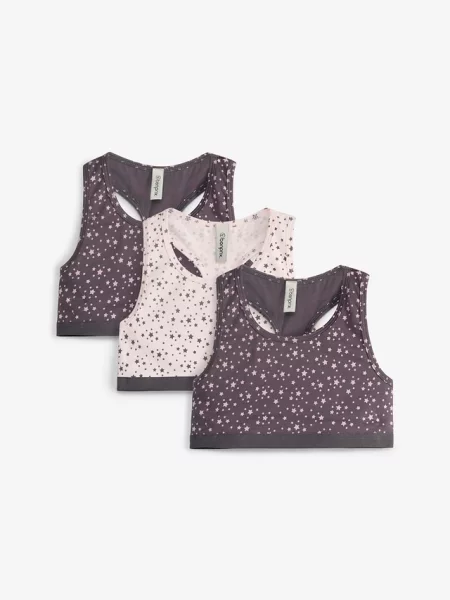 Biustonosz bustier z miękką bawełną organiczną 3 szt. szary