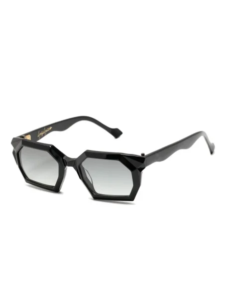 Ochelari de soare Yohji Yamamoto cu imprimeu geometric negru