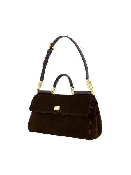 Torebka Dolce And Gabbana skórzana biznesowa brązowa