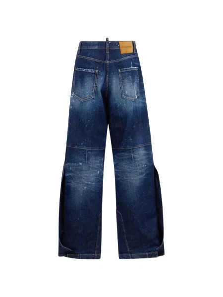 Džíny Dsquared2 s oděrkami modré