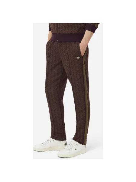 Długie spodnie Lacoste Paris Monogram ciemnozielony XS brązowy