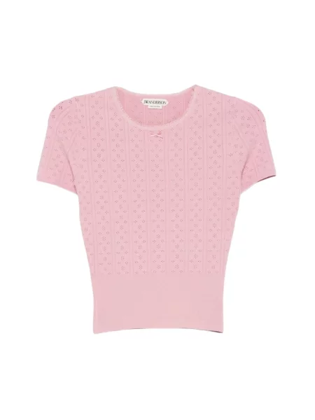 Dzianinowy sweter Jw Anderson różowy