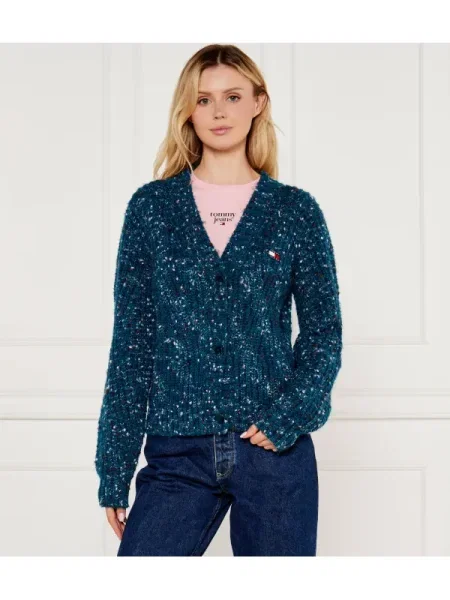 Tommy Jeans Kardigán | Relaxed fit gyapjú hozzáadásával