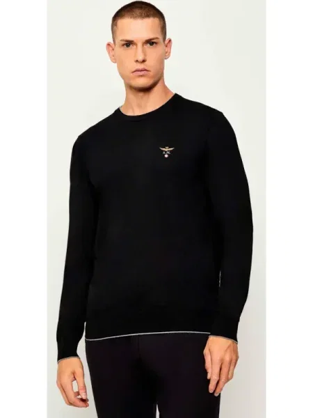 Aeronautica Militare De lână pulover negru