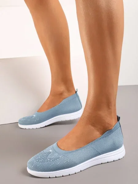 Tenisi Bleumarin Platforma Lomadia cu Pietre albastru