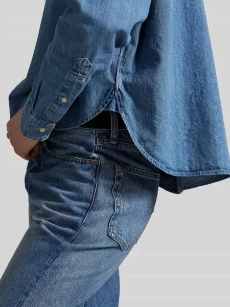 Polo Ralph Lauren koszula jeansowa relaxed z kołnierzykiem klasycznym niebieski