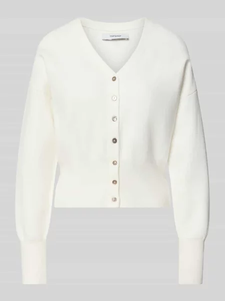 Kardigan o kroju regular fit z dodatkiem model Compact' Topshop biały