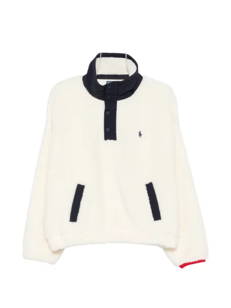 Hanorac Polo Ralph Lauren cu broderie din fleece cu dungi portocaliu