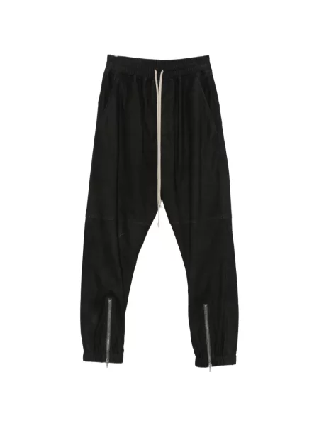 Kožené běžecké kalhoty Rick Owens černé