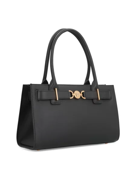 Shopperka Versace skórzana czarna