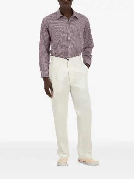 Pantaloni Fortela plisate alb