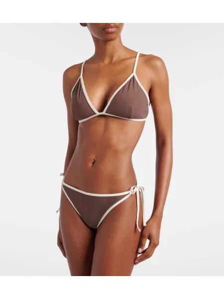 Bikini Brunello Cucinelli din jerseu maro