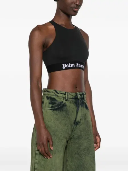 Top sport Palm Angels cu autograf negru