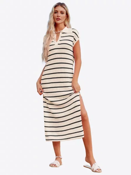 Imily Bela Rochie tricotat bej negru
