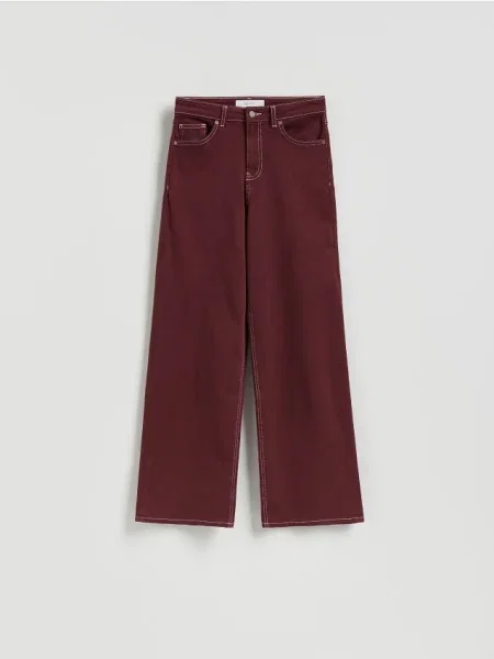 Reserved Džínsy wide leg hnedá