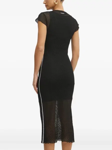 Rochie midi Pinko plasă până la genunchi de costum negru