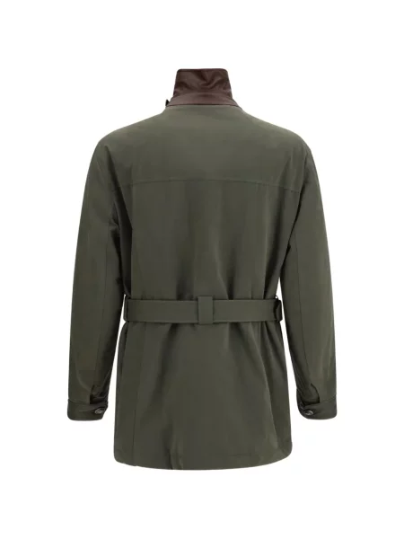 Cu centură palton Brunello Cucinelli verde
