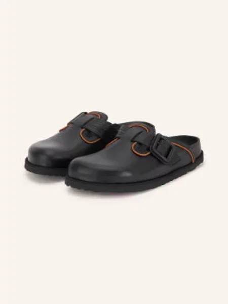 Birkenstock Klapki Boston Leather Buckle schwarz czarne