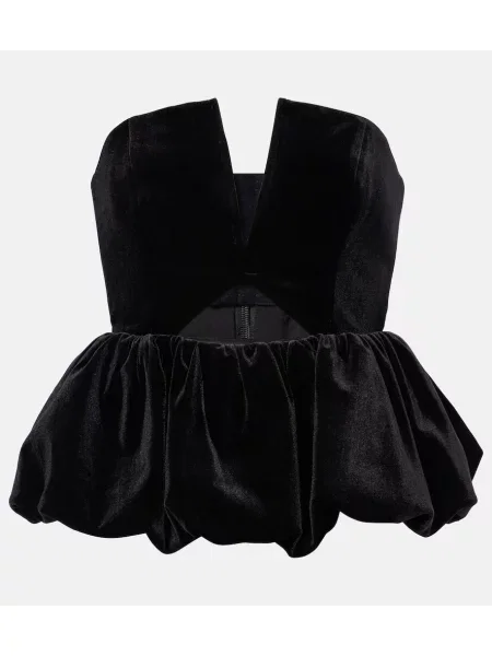 Cu peplum sutien Self-portrait de catifea negru
