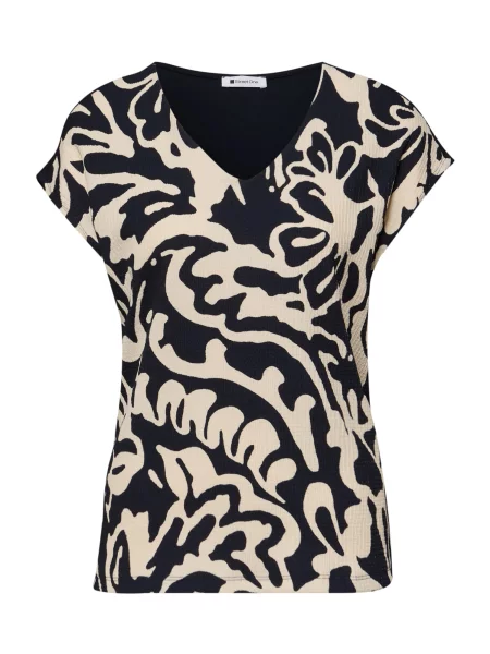 STREET ONE Tricou ecru / bleumarin