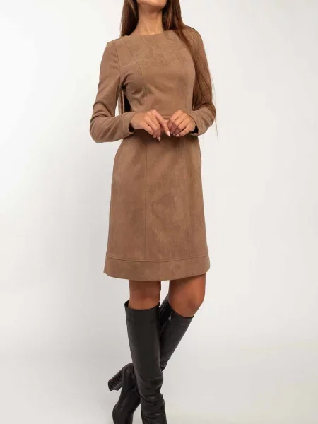 Замшева Сукня міні RiMari світло-коричневий коричнева