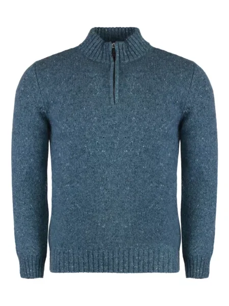 Pulover Moorer de jumătate de fermoar albastru