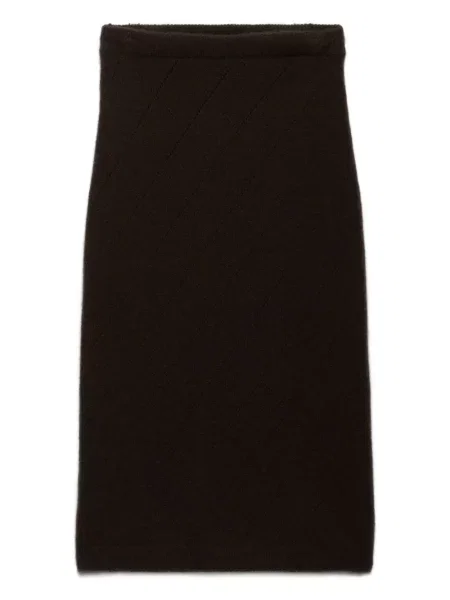 Fustă midi Prada până la genunchi maro